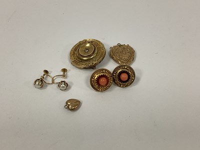 Lot 1349 - A Pair of Victorian Coral Set Earrings, (later...
