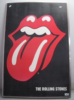Lot 586 - Rolling Stones Lips, mounted wooden board.