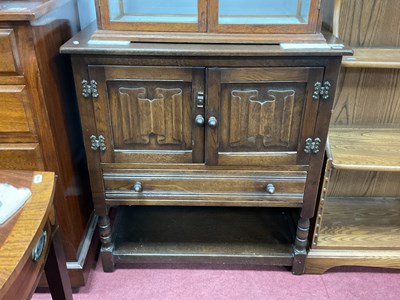 Lot 1676 - Jaycee Oak Cabinet, with linen fold panel...