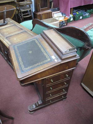 Lot 1662 - XIX Century Style Mahogany Davenport, with a...