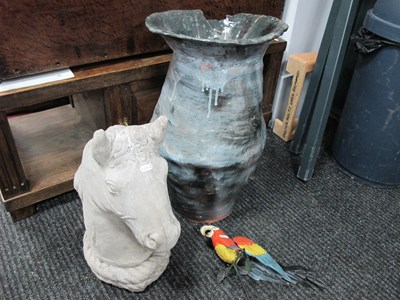 Lot 1158 - Large Composite Horse Head Garden Ornament...