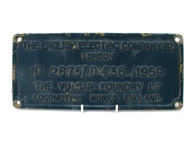 Lot 316 - Railwayana - A Rectangular Brass Cast...