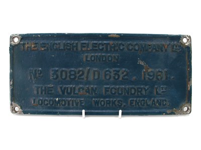 Lot 317 - Railwayana - A Rectangular Brass Cast...