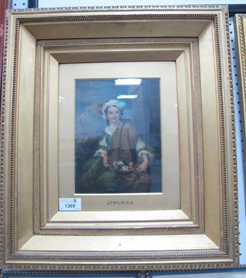 Lot 1369 - J. Philip (1817-1867), A Spanish Flower Girl,...