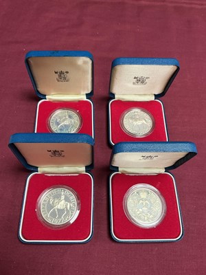 Lot 573 - Four Royal Mint 1977 Silver Crowns, all cased.