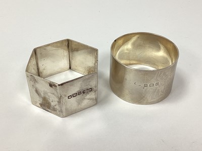 Lot 7 - A Hallmarked Silver Hexagonal Napkin Ring, of...