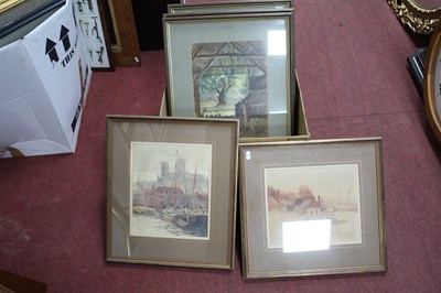 Lot 1504 - Five Framed Vintage Watercolours, depicting...