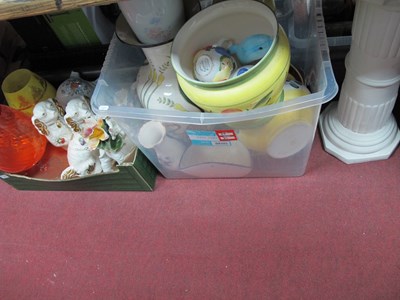 Lot 1127 - Large Glass Goblets, vases, pottery dogs and...