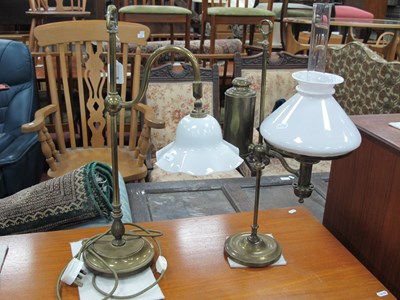 Lot 1597 - Brass Table Lamp, circa 1910, with crooked arm...