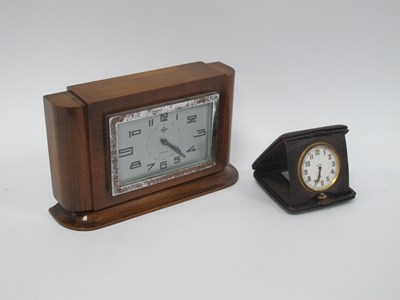 Lot 1266 - Dep Art Deco Walnut Cased Mantle Clock, 27cm...
