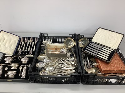 Lot 237 - Walker & Hall, Sheffield; A Cased Condiment...