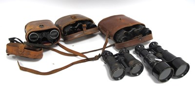 Lot 381 - WWI Vintage Two Pairs Army and Navy Binoculars,...