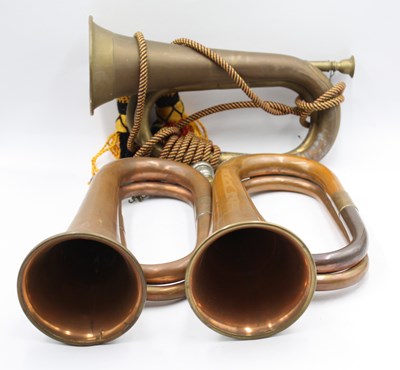 Lot 559 - Vintage Military Style Copper & Brass Bugles...