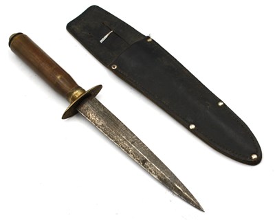 Lot 427 - Fairbairn Stykes Style Fighting Knife & Sheath,...