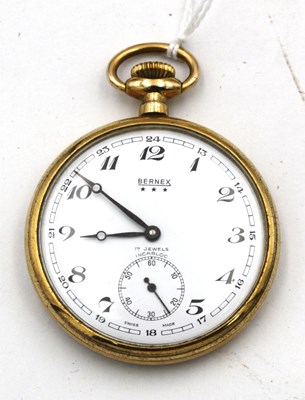 Lot 1303 - A Gold Plated Wind-Up Pocket Watch, marked...