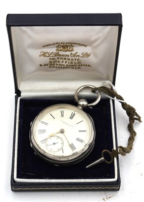 Lot 1305 - A Silver Key Wind Pocket Watch, hallmarked...
