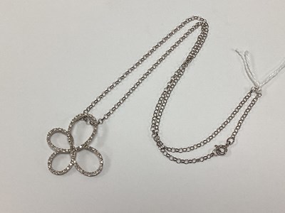 Lot 95 - A Modern 9ct White Gold Diamond Set Pendant,...