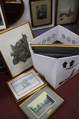 Lot 1505 - Richard Smith, 'Caernarfon Castle' Ink Drawing,...