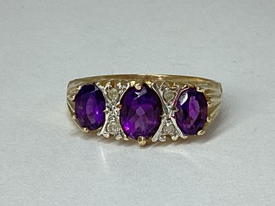 Lot 76 - A Victorian Style 9ct Gold Amethyst and...