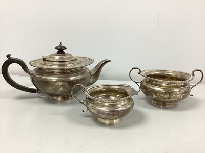 Lot 2 - A Hallmarked Silver Three Piece Tea Set,...
