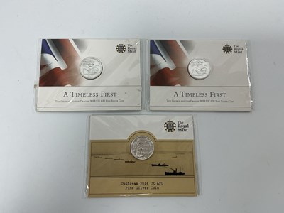 Lot 575 - Three Royal Mint Fine Silver £20 Coins,...