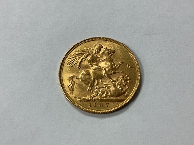 Lot 638 - 1907 Edward VII Gold Sovereign.