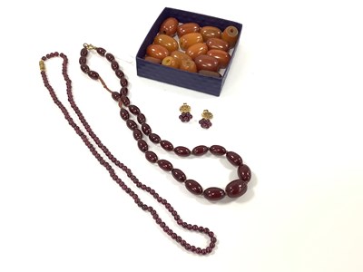 Lot 207 - A Vintage Cherry Amber Colour Single Strand...