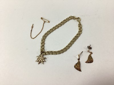 Lot 175 - A Pair of Dainty Wave Shape Drop Earrings, to...