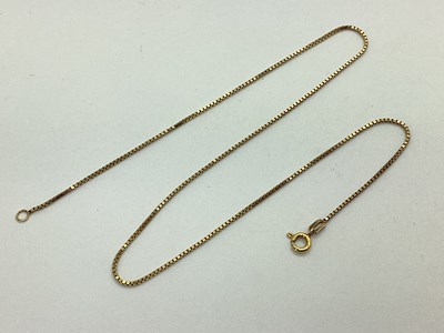 Lot 89 - A 9ct Gold Box Link Chain, of uniform design.