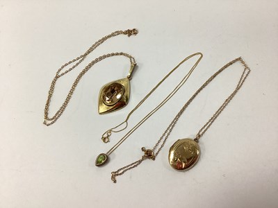 Lot 105 - A Rolled Gold Single Stone Pendant, of...