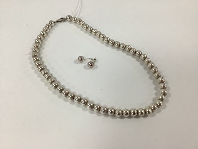 Lot 216 - A Modern 925 Bead Necklace, 43.5cm long;...