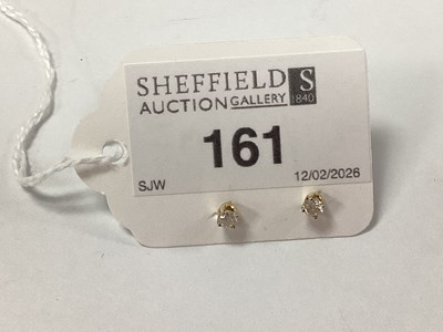 Lot 161 - A Pair of Dainty Single Stone Diamond Earstuds,...
