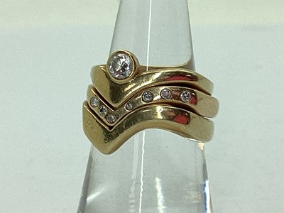 Lot 52 - A Bespoke 9ct Gold Three Piece Wedding Band...