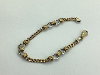 Lot 139 - A 9ct Gold Fancy Link Bracelet, the decorative...