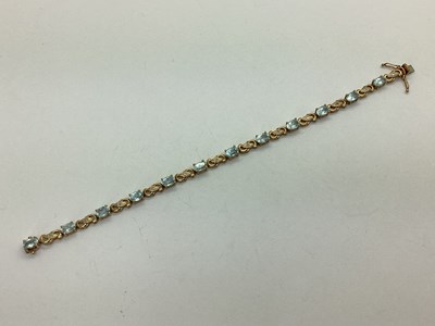 Lot 148 - A Modern Stone Set Panel Style Bracelet, oval...