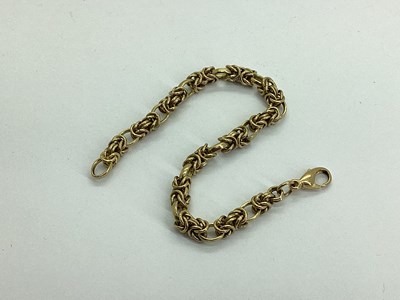 Lot 138 - A 9ct Gold Byzantine Link Bracelet,...