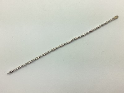 Lot 147 - A Fancy 9ct White Gold Bracelet, alternate...