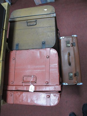 Lot 1133 - Two Large Metal Trunks Painted Red and Brown...