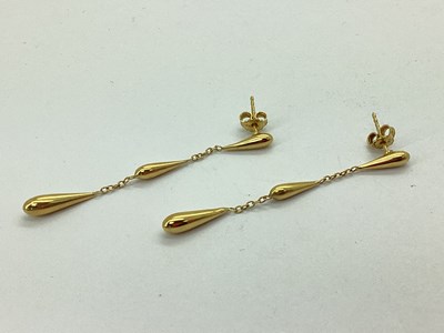 Lot 136 - A Pair of Modern Chain Link Drop Earrings,...