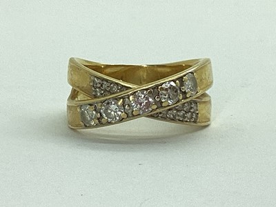 Lot 37 - A Modern Diamond Set Dress Ring, of crossover...