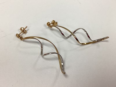 Lot 156 - A Pair of Bi-Colour Twist Earrings, of...