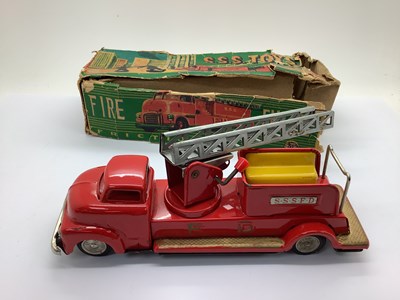 Lot 605 - A Tinplate Friction Toy Fire Engine, by SSS...
