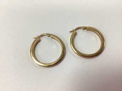 Lot 154 - A Pair of 9ct Gold Hollow Hoop Earrings,...