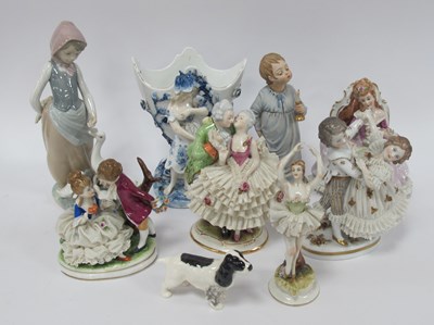 Lot 1220 - Porcelain Figurines, to include Lladro #1277...