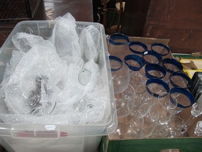 Lot 1063 - Glassware, including Mexican cobalt blue...