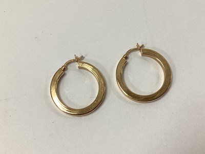 Lot 151 - A Pair of 9ct Gold Hollow Hoop Earrings,...