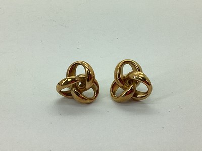 Lot 134 - A Pair of Hollow Openwork Knot Earrings,...
