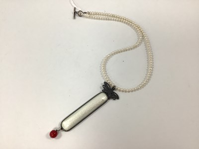 Lot 202 - A Norwegian Enamel Drop Pendant, JLM 925...