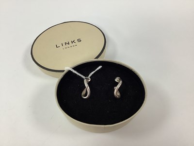Lot 201 - Links of London; Infinate Twist Hoop Earrings,...