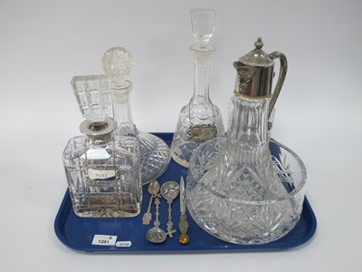 Lot 1281 - Cut Glass Ships Decanter, with Sherry label,...